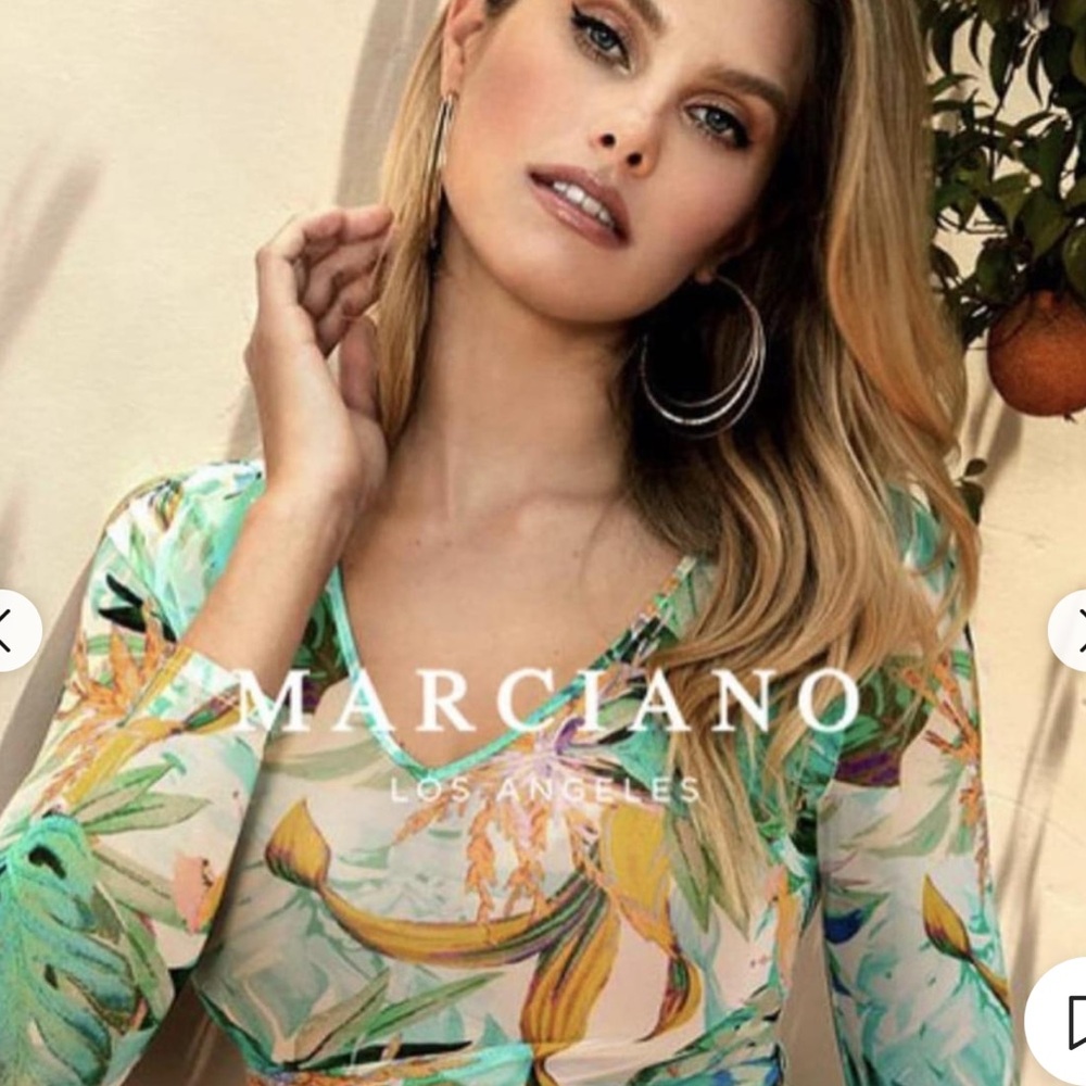MARCIANO by GUESS Sheer Floral Mesh Top - Picture 3 of 8